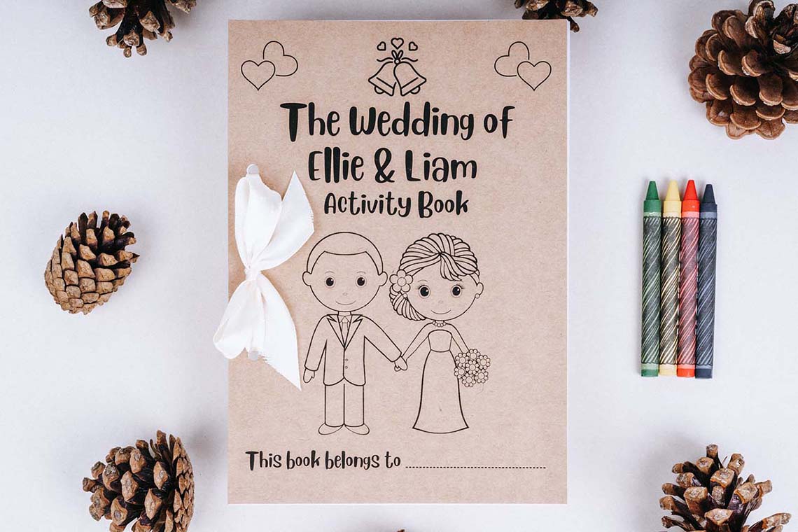 Personalised wedding children's activity book by Designs by Paris Store