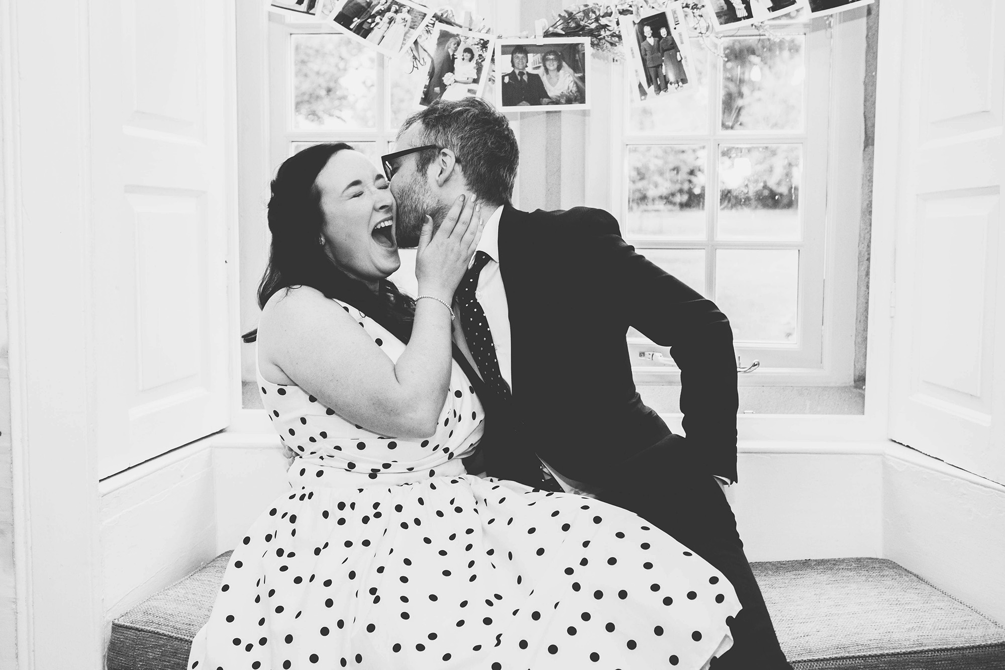 Fun black and white wedding photo by Erika Tanith Photography