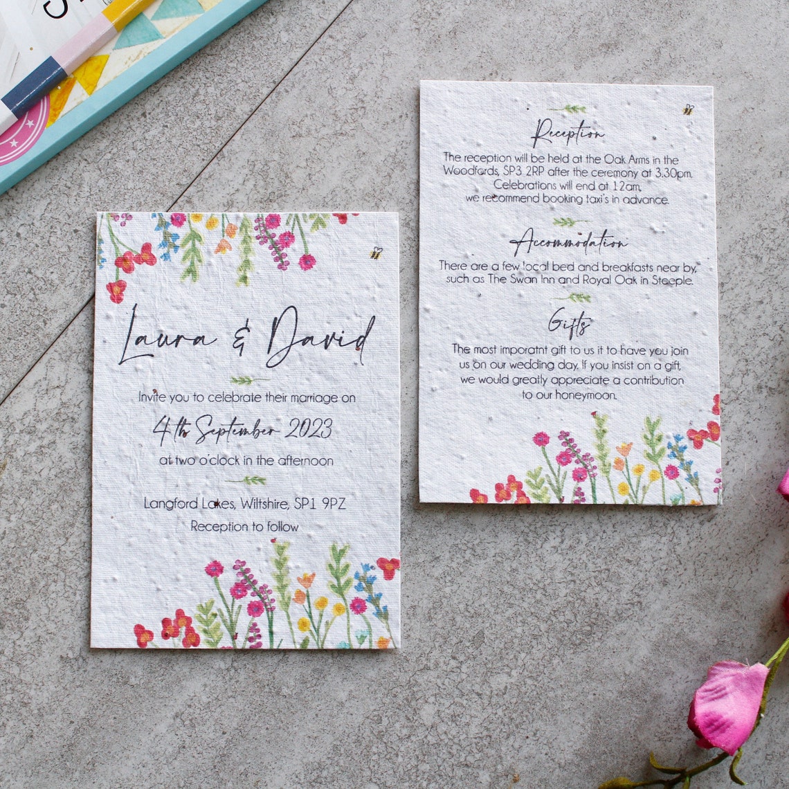 Plantable wedding invitation UK by Olivia Morgan