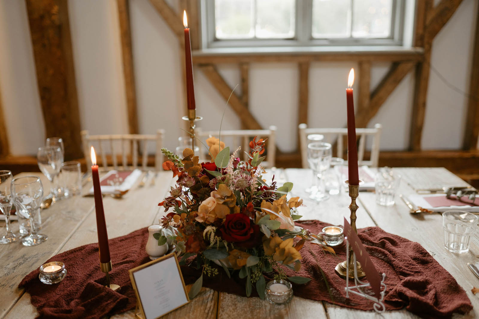 Autumnal wedding tables