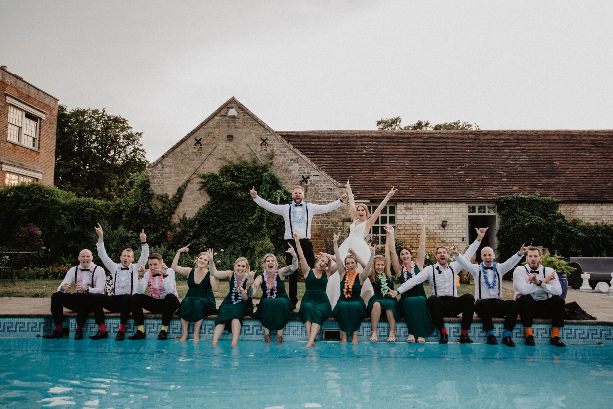 Bedfordshire manor house wedding venue Shortmead pool wedding celebration