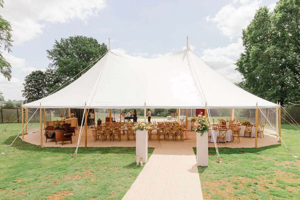 Marquee outside Fillongley Hall by Dita Bowen Photography