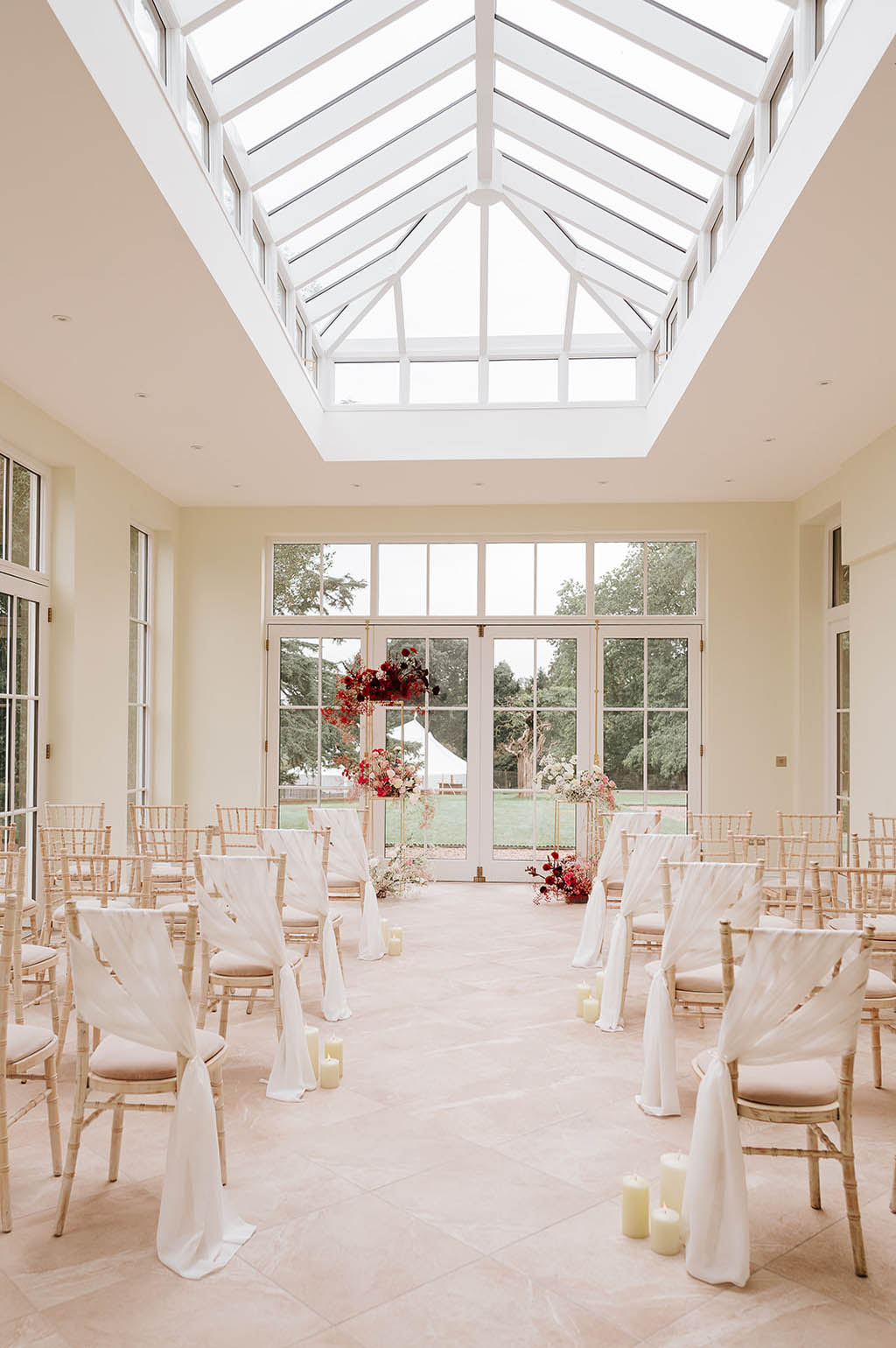 Beautiful orangery glass ceiling at Fillongley Hall