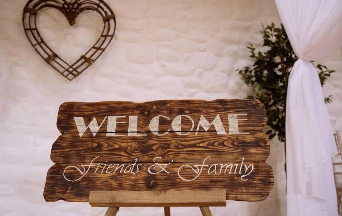 rustic wedding welcome sign