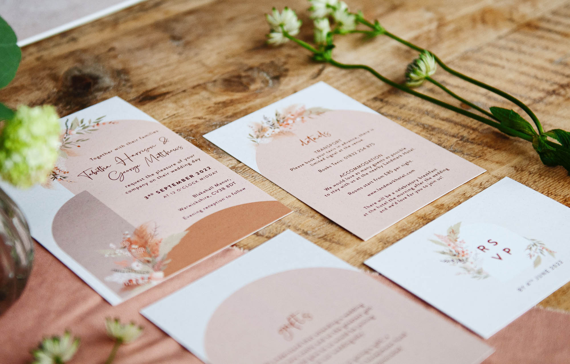 Loom wedding stationery - pretty modern designer wedding invitations made in the UK