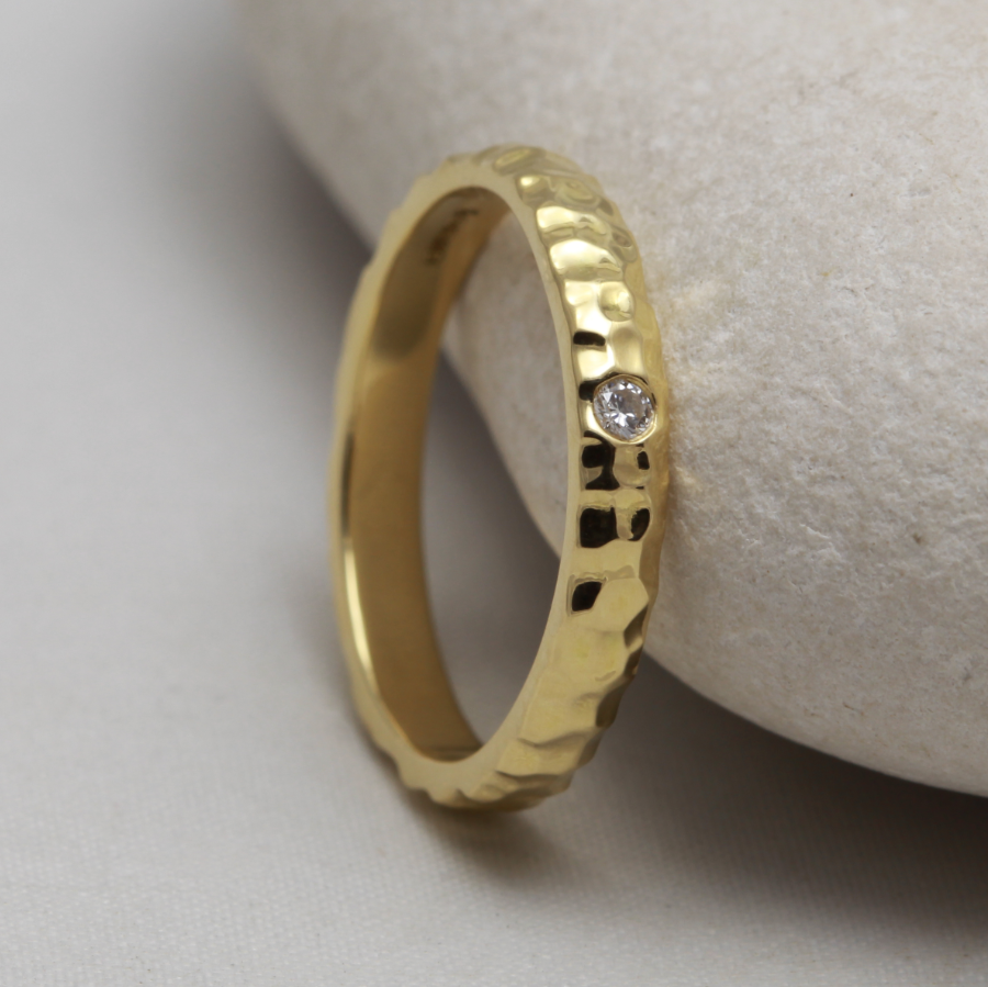 Recycled ethical gold wedding ring by Jacqueline & Edward