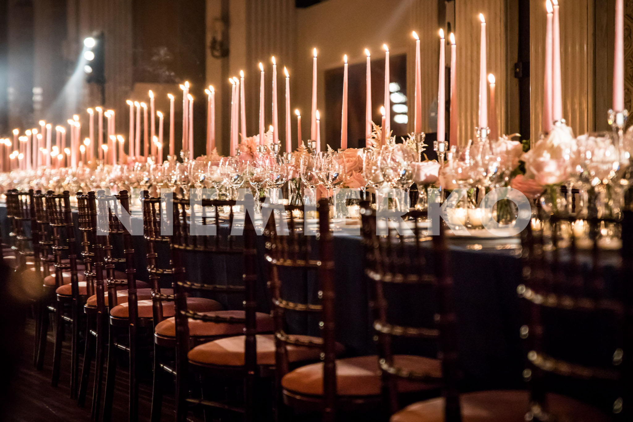 Glorious taper candles for wedding tables styled by Niemierko