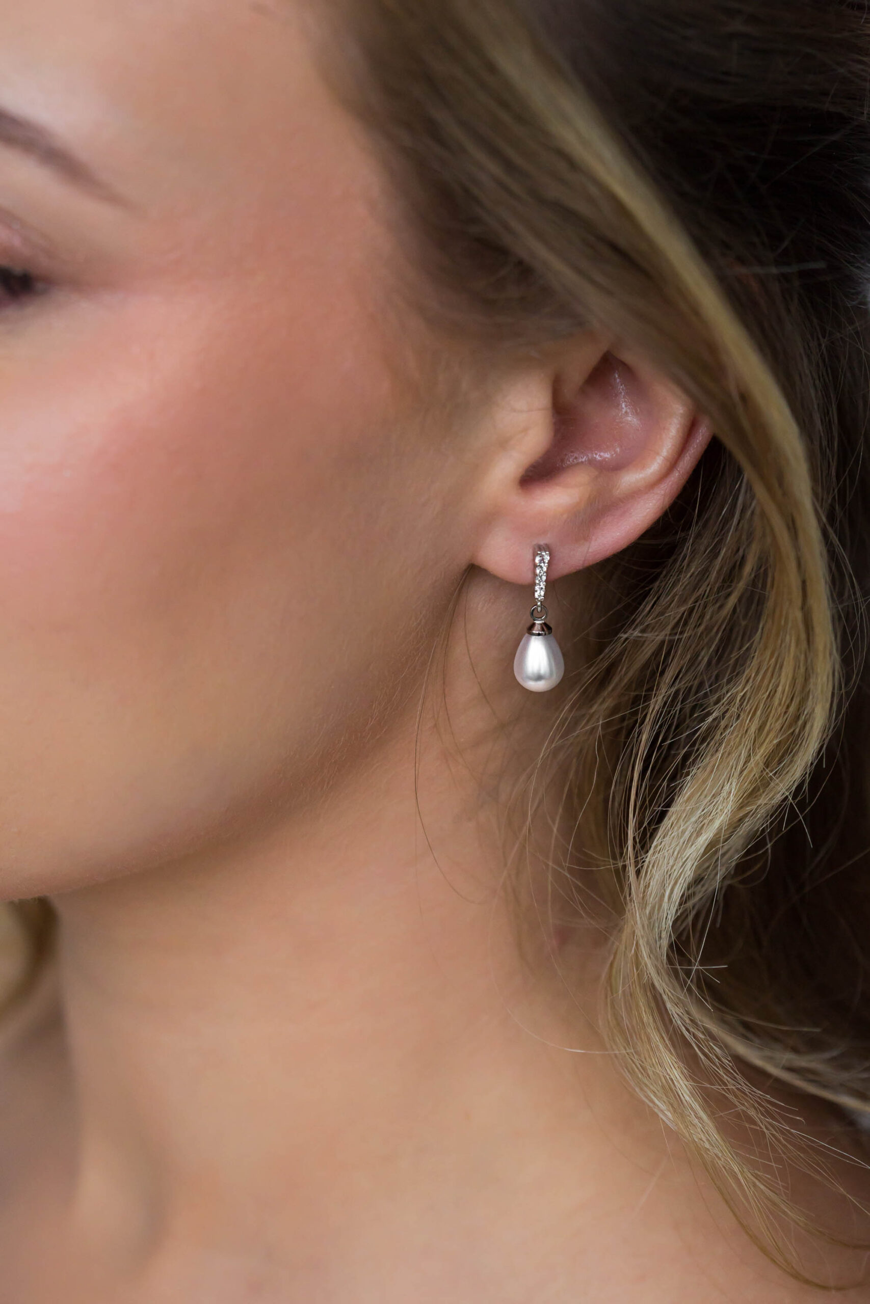 pearl drop bridal earrings by Emma Rose UK