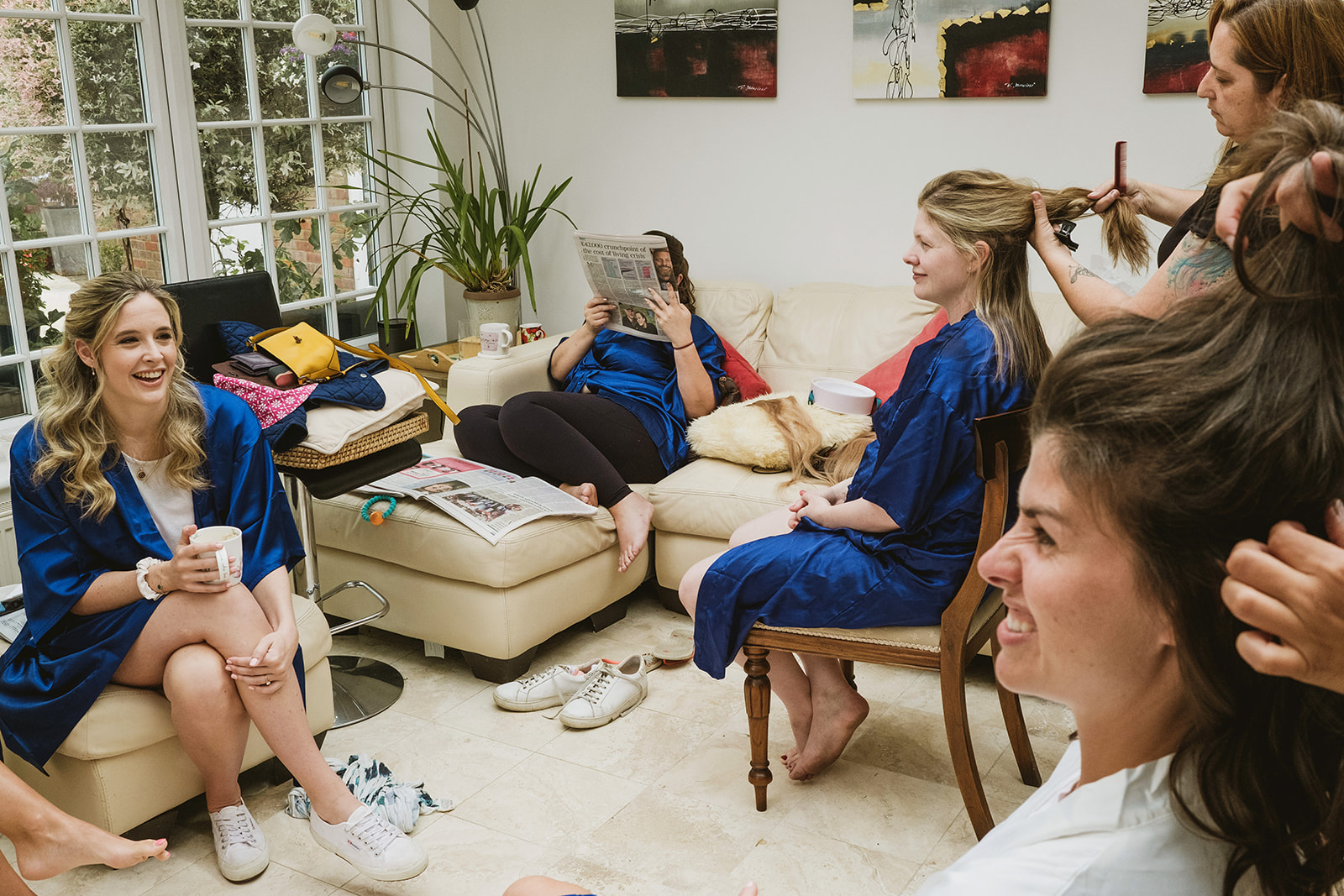 guests enjoying Georgina and Kyle's Buckinghamshire wedding by York Place Studios