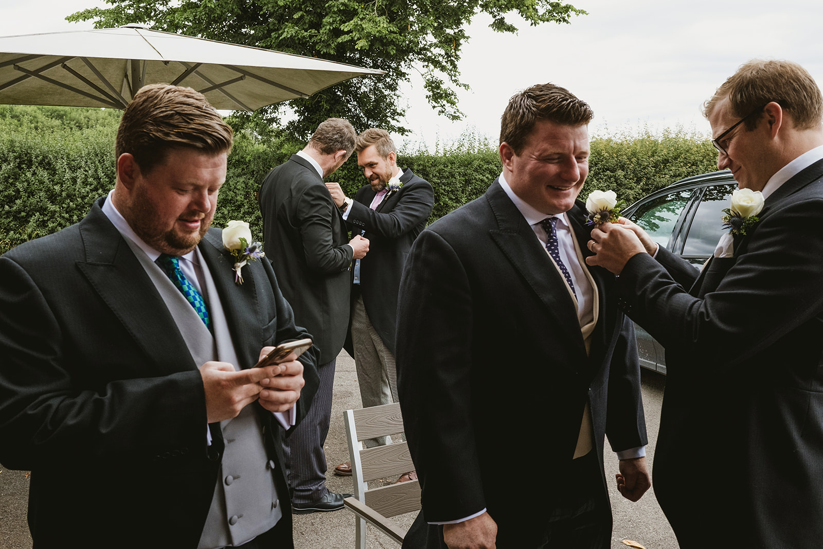 guests enjoying Georgina and Kyle's Buckinghamshire wedding by York Place Studios