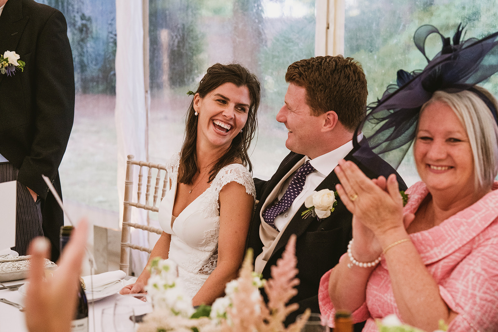 guests enjoying Georgina and Kyle's Buckinghamshire wedding by York Place Studios
