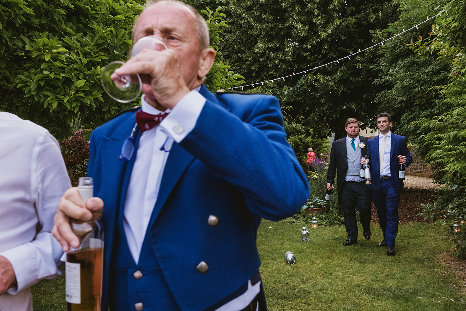 guests enjoying Georgina and Kyle's Buckinghamshire wedding by York Place Studios