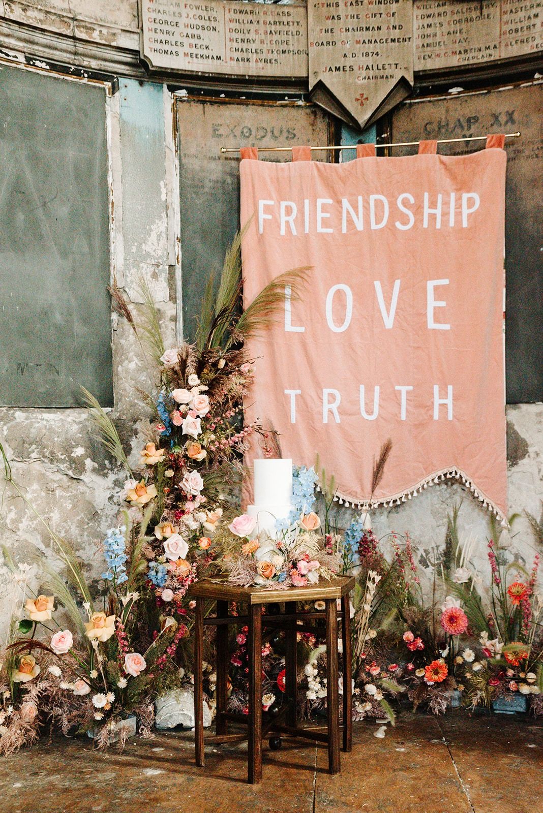 custom wedding banner by Alice Gabb