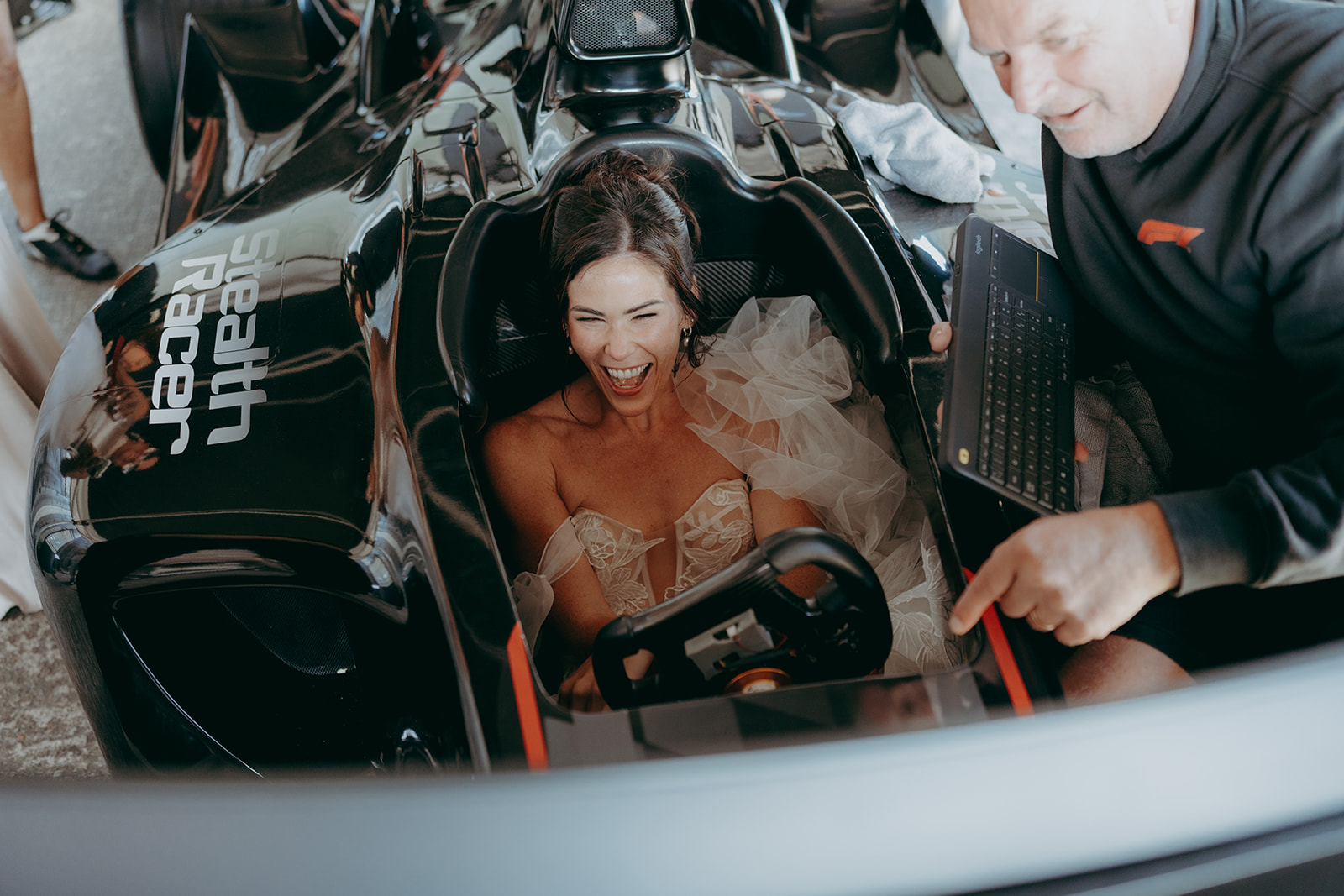 Grange Barn wedding with a F1 theme captured by Joss Denham Photography in Cheshire