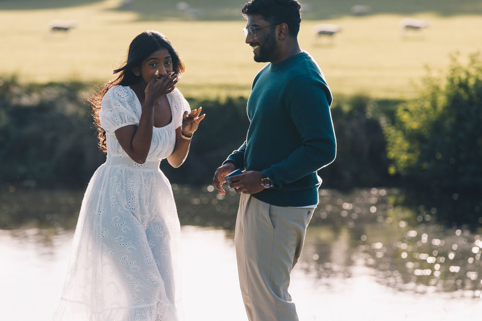 romantic proposal picnic at Chatsworth Derbyshire with Priti Shikotra Photography from Manchester