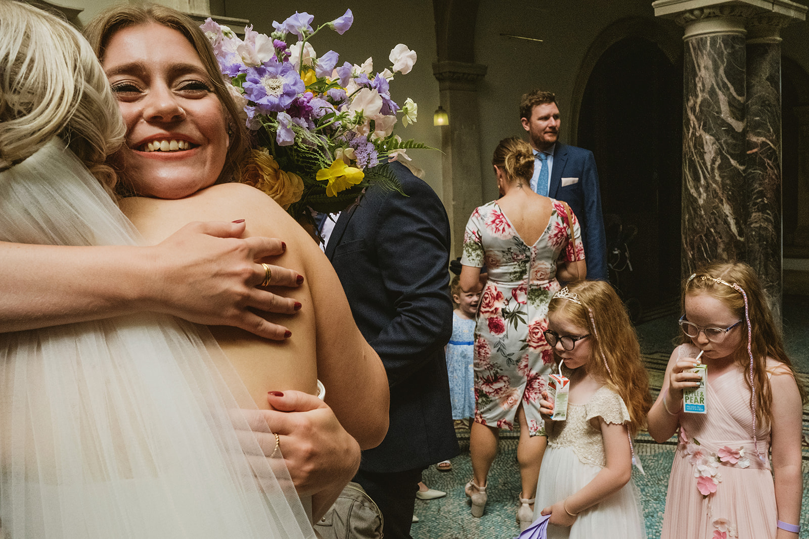 photos from a Battersea Arts Centre wedding with relaxed vibes in a documentary style with York Place Studios