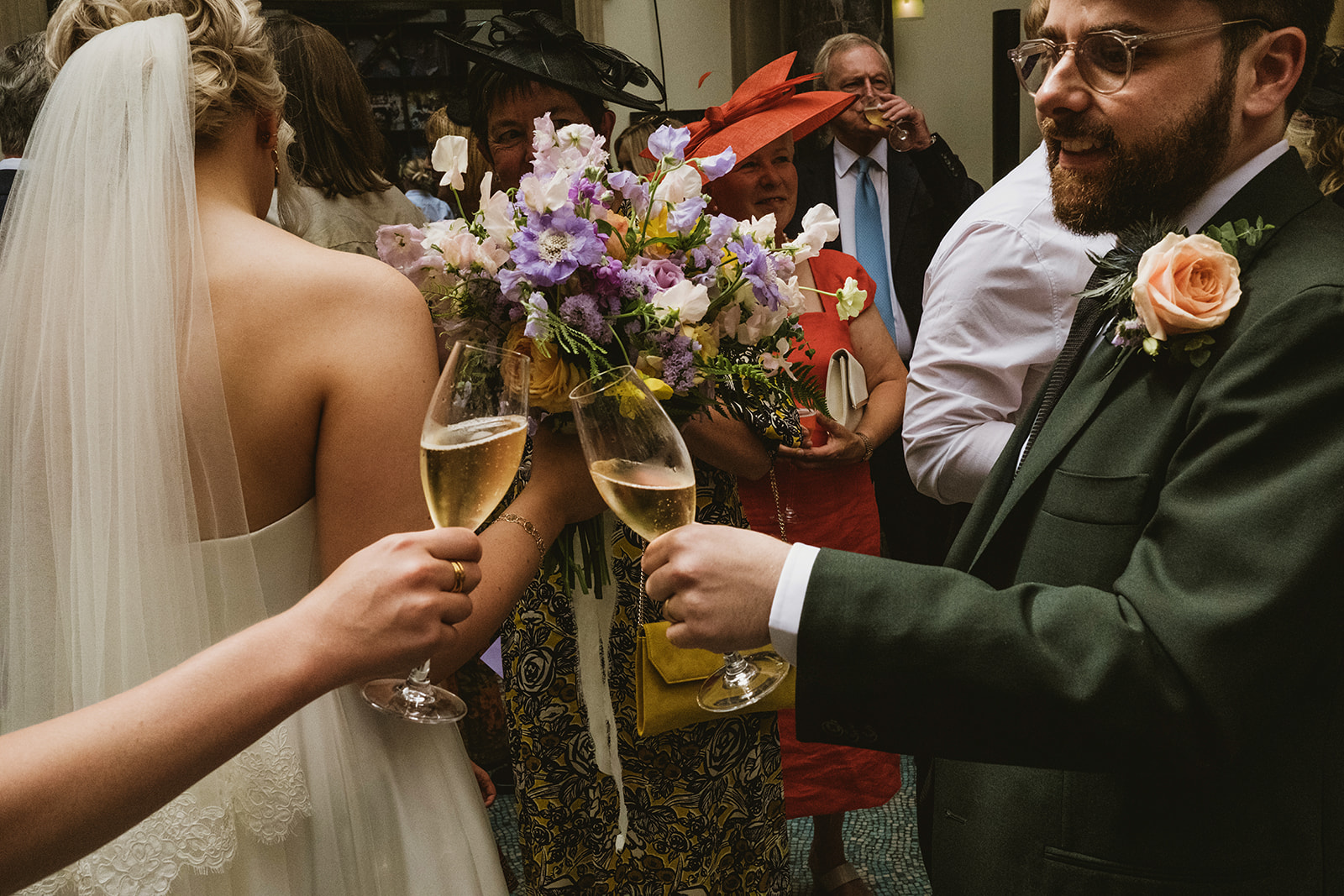 photos from a Battersea Arts Centre wedding with relaxed vibes in a documentary style with York Place Studios