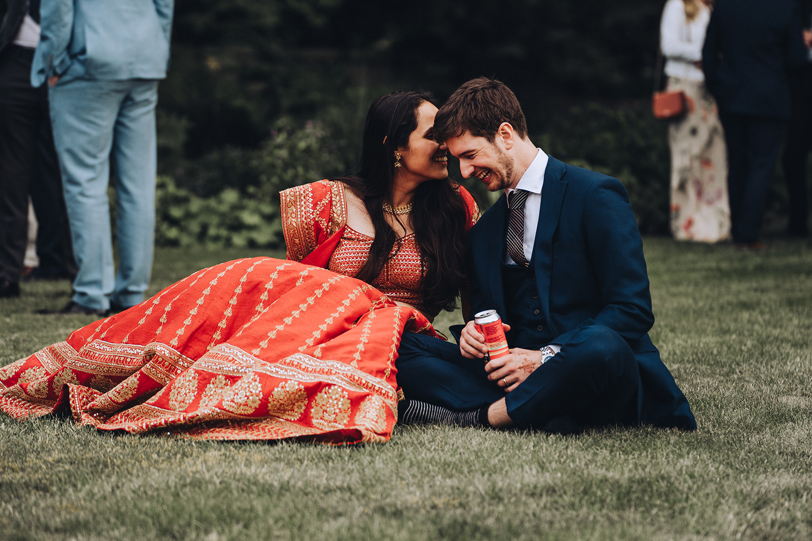 modern English woodland wedding with indian dress and vegan catering, images by Tom Keenan Photography based in Kent