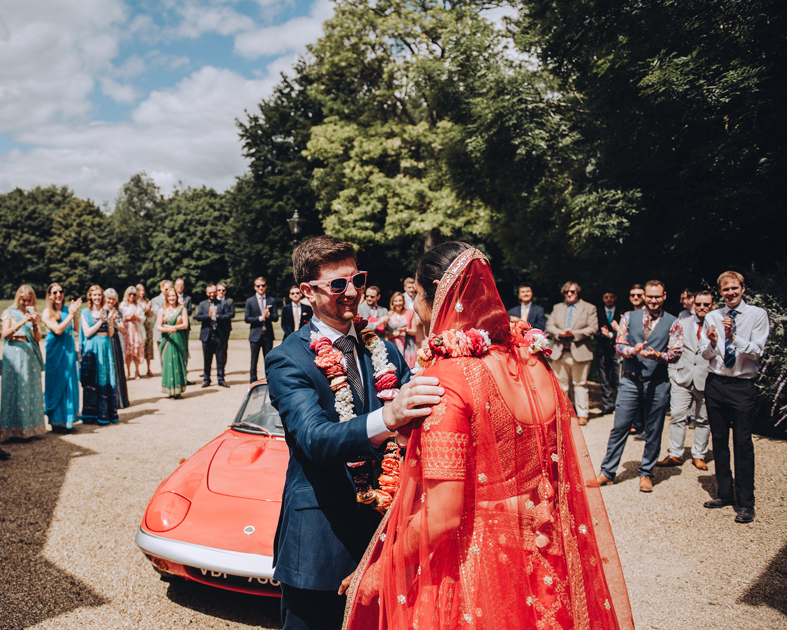 modern English woodland wedding with indian dress and vegan catering, images by Tom Keenan Photography based in Kent