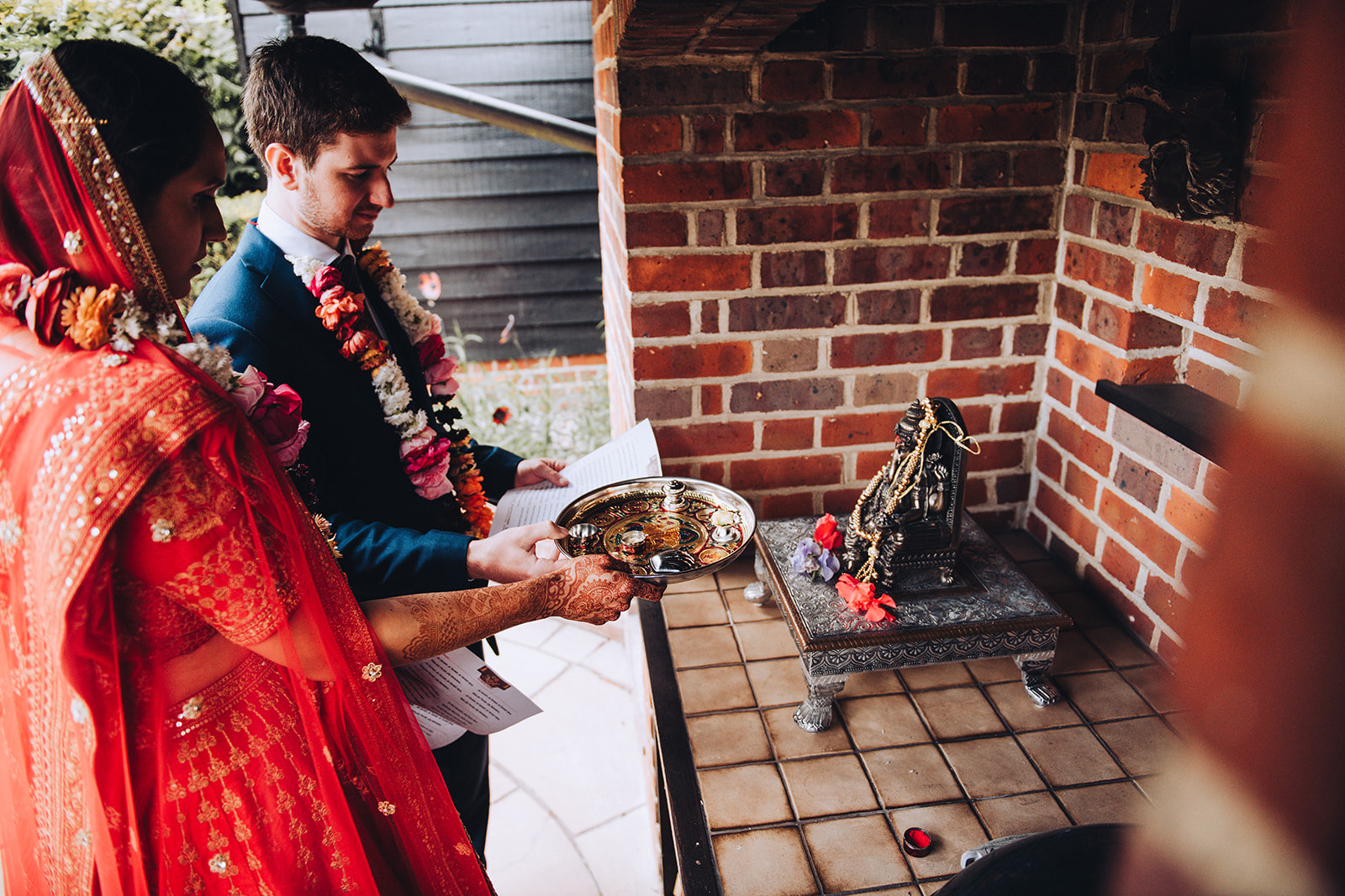 modern English woodland wedding with indian dress and vegan catering, images by Tom Keenan Photography based in Kent
