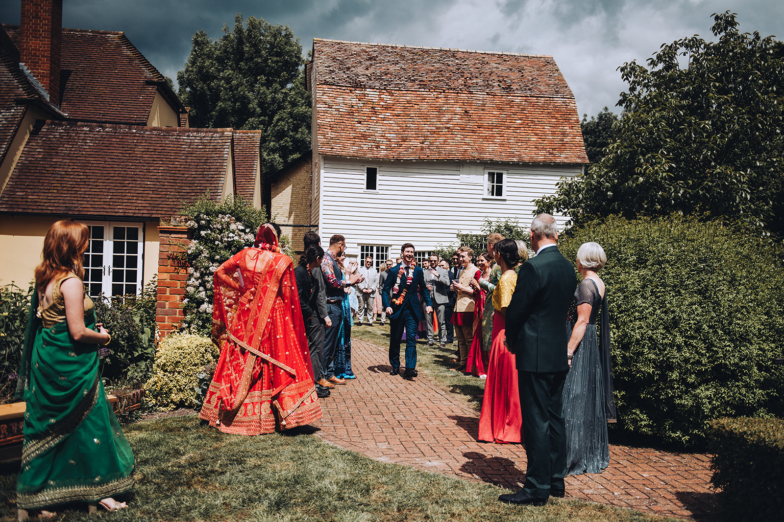 modern English woodland wedding with indian dress and vegan catering, images by Tom Keenan Photography based in Kent