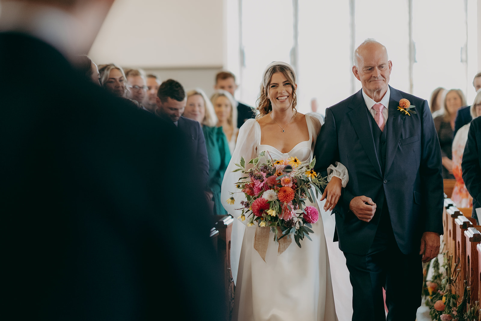 Photos from Tori and Dan's relaxed and natural wedding at Stock Farm Barn by Yorkshire photographer Joss Denham