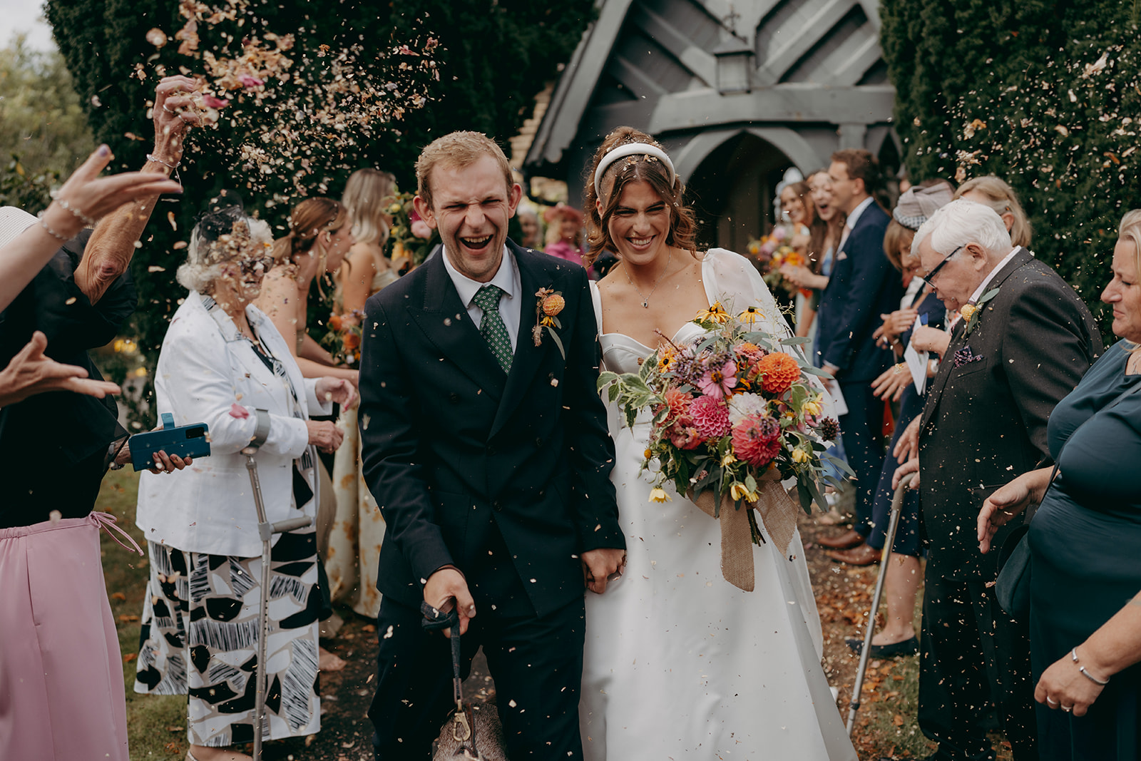 Photos from Tori and Dan's relaxed and natural wedding at Stock Farm Barn by Yorkshire photographer Joss Denham