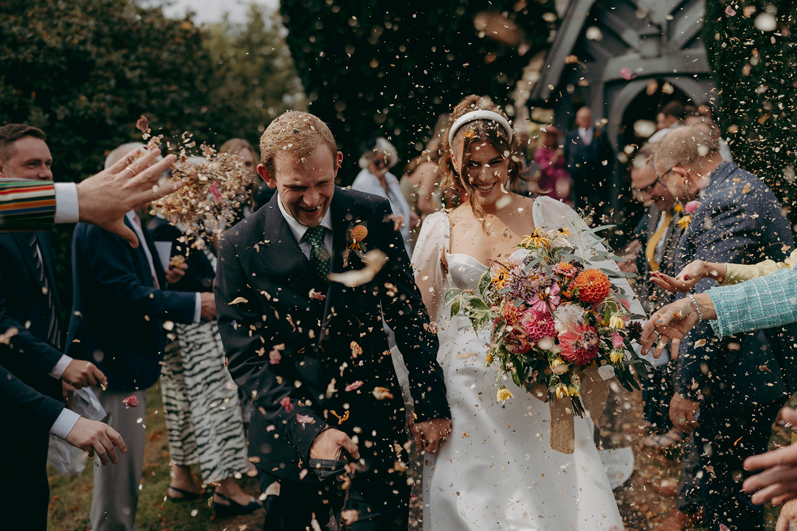 Photos from Tori and Dan's relaxed and natural wedding at Stock Farm Barn by Yorkshire photographer Joss Denham