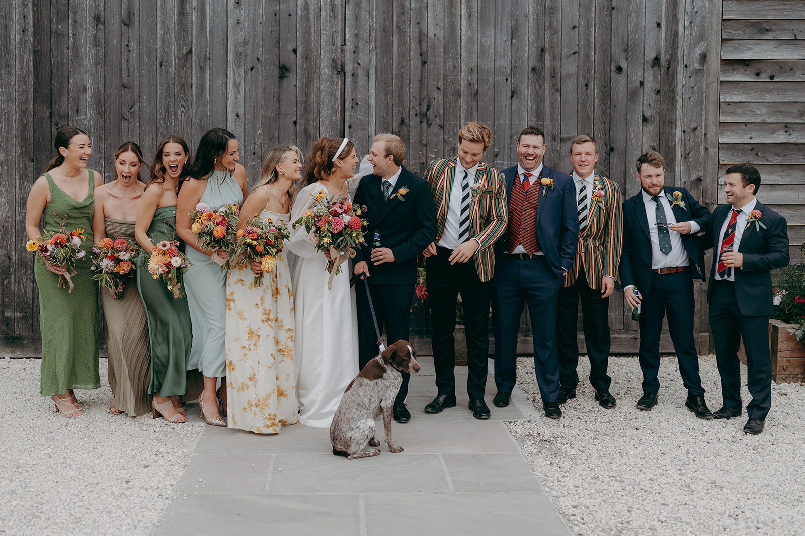 Photos from Tori and Dan's relaxed and natural wedding at Stock Farm Barn by Yorkshire photographer Joss Denham