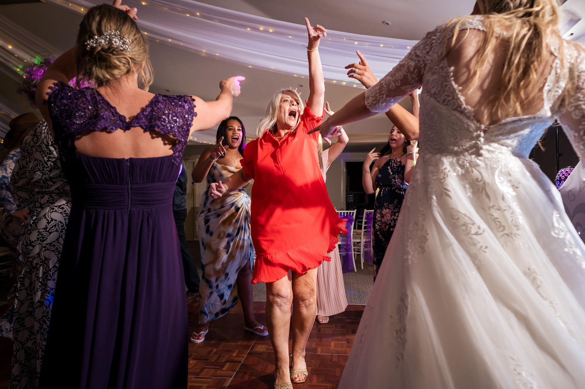 Dancefloor at a Dorset wedding