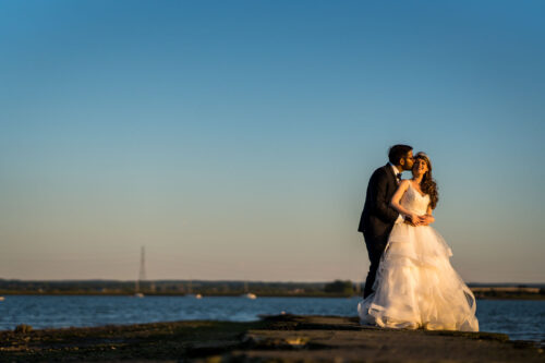 Golden hour wedding photography at The Ferry House, Swale estuary - Benjamin Toms Photography | Kent