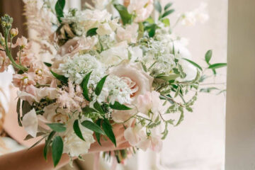 wedding bouquet in pastels by The Yorkshire Floral Co photographed by Emily Green Weddings