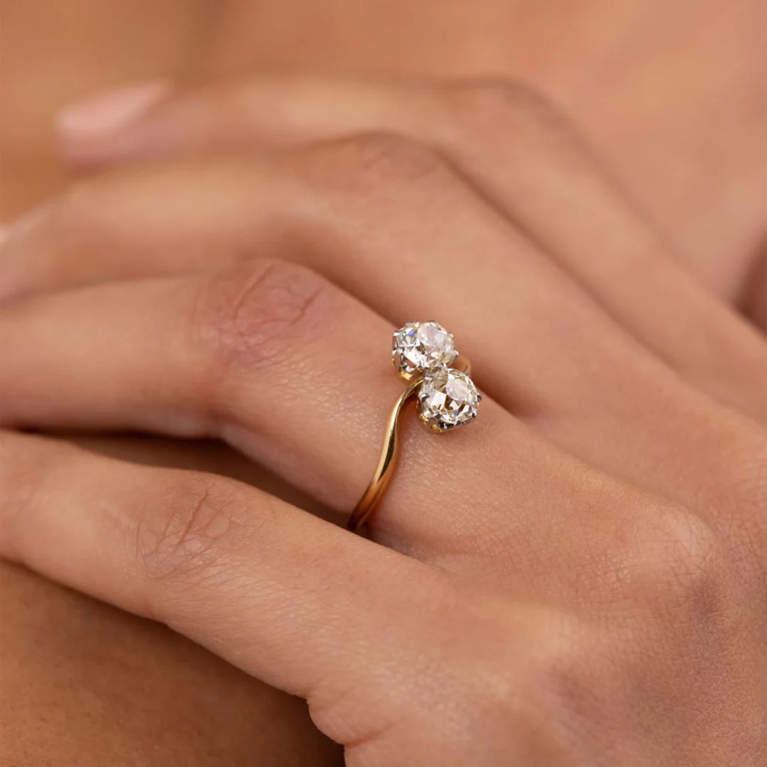 Engagement ring with 2 diamonds | Hatton Jewels in London