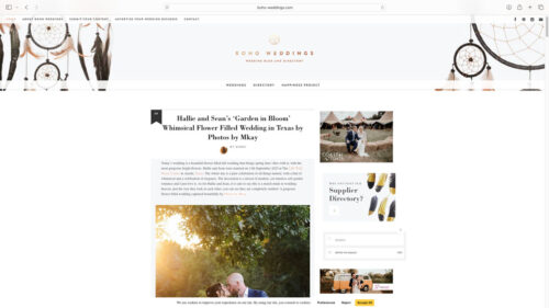 Boho Weddings style led wedding blog and UK supplier directory