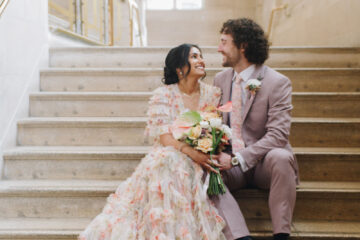 Newlyweds at Bolton Albert Halls by Priti Shikotra Photography on English Wedding Blog