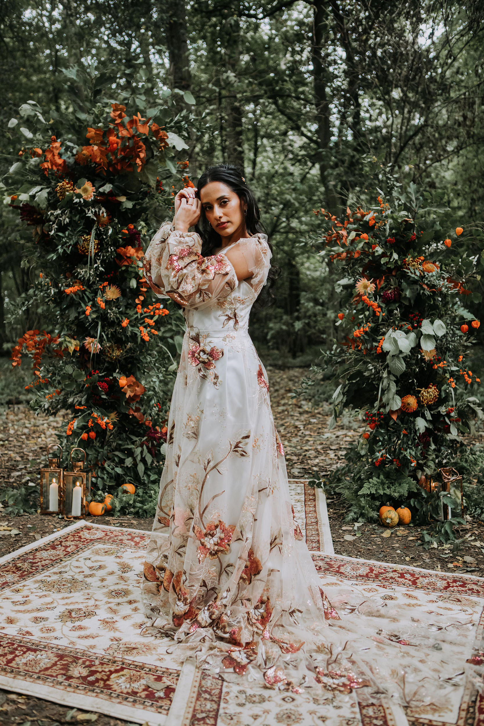 Bespoke wedding dress with beads and sequins by Felicity Westmacott Bespoke Bridal in Dorking, Surrey | Charly Mae Photography