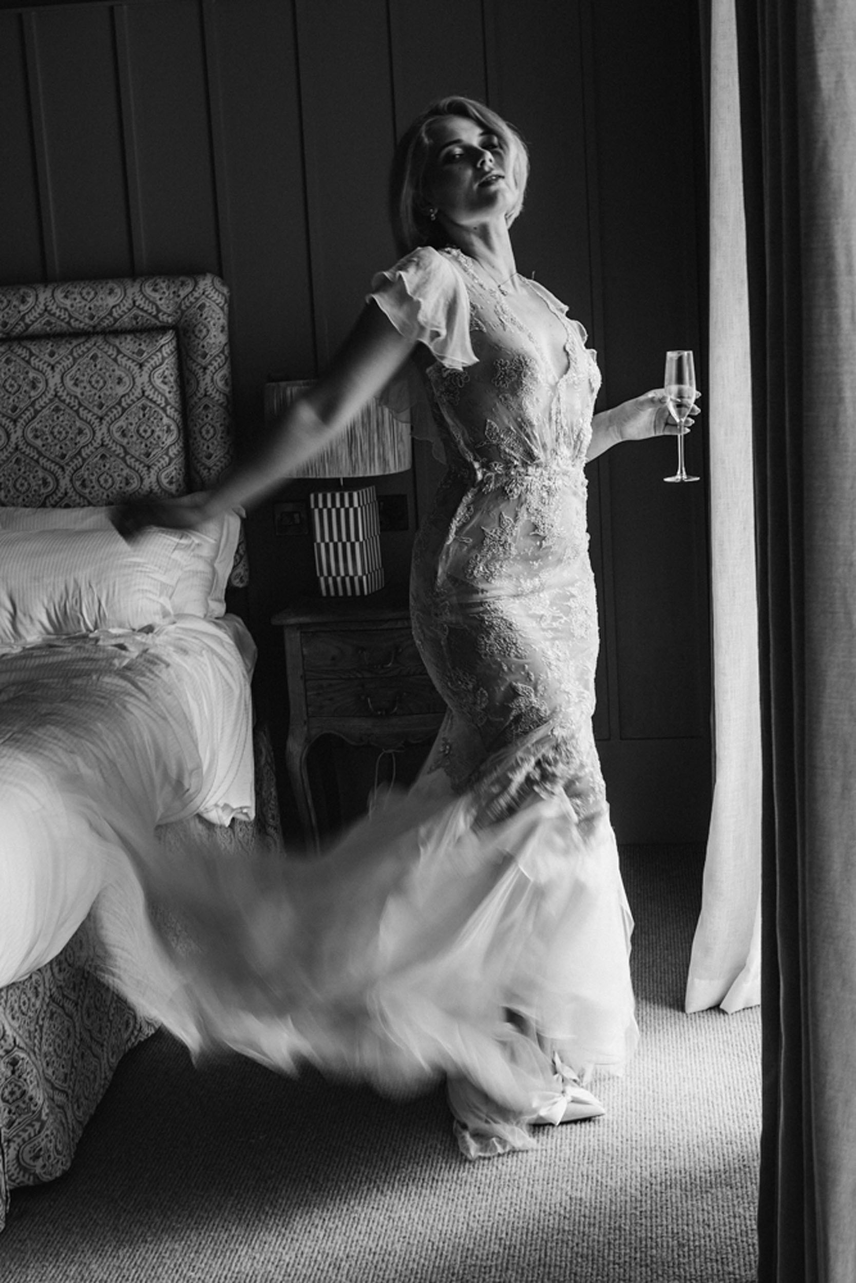 Couture lace wedding dress by Felicity Westmacott Bespoke Bridal in Dorking, Surrey | Dina Ward Photography