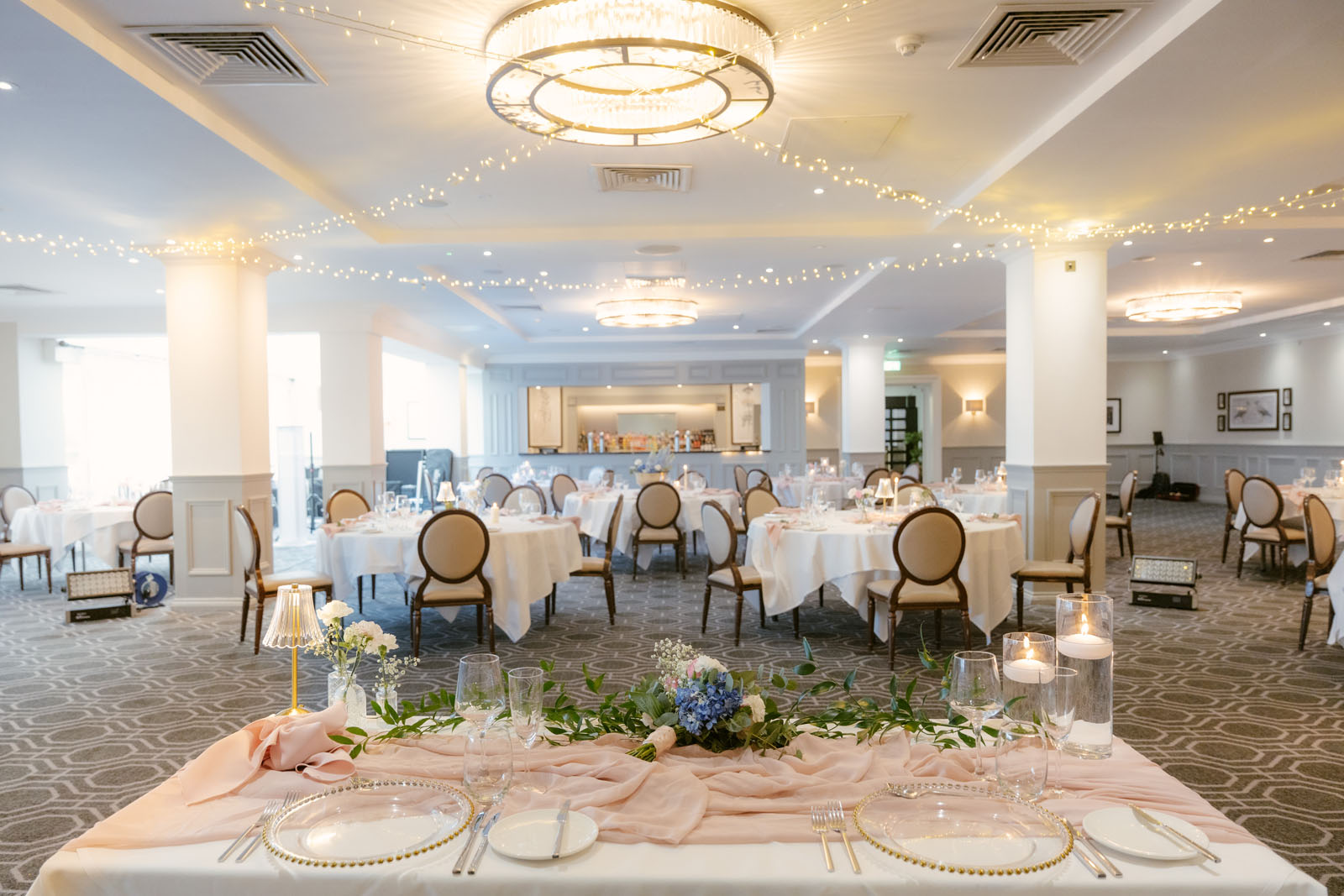 Hotel wedding reception venue styled by Lauren Batten Events
