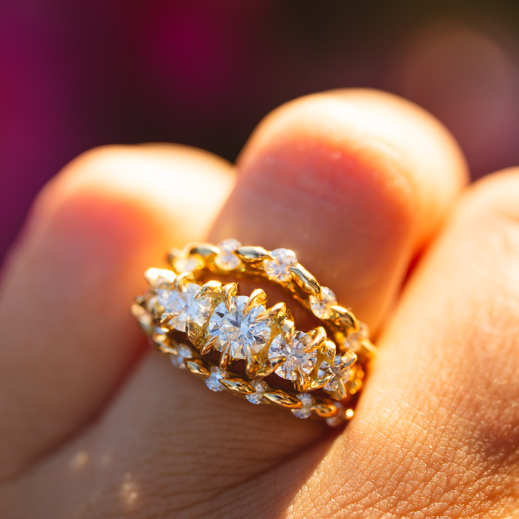 Diamond wedding ring stack by by Philippa Davin Fine Jewelry