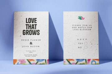 Wedding stationery set by SeedPrint UK | invites and Save the Date cards on sustainable seed paper for planting