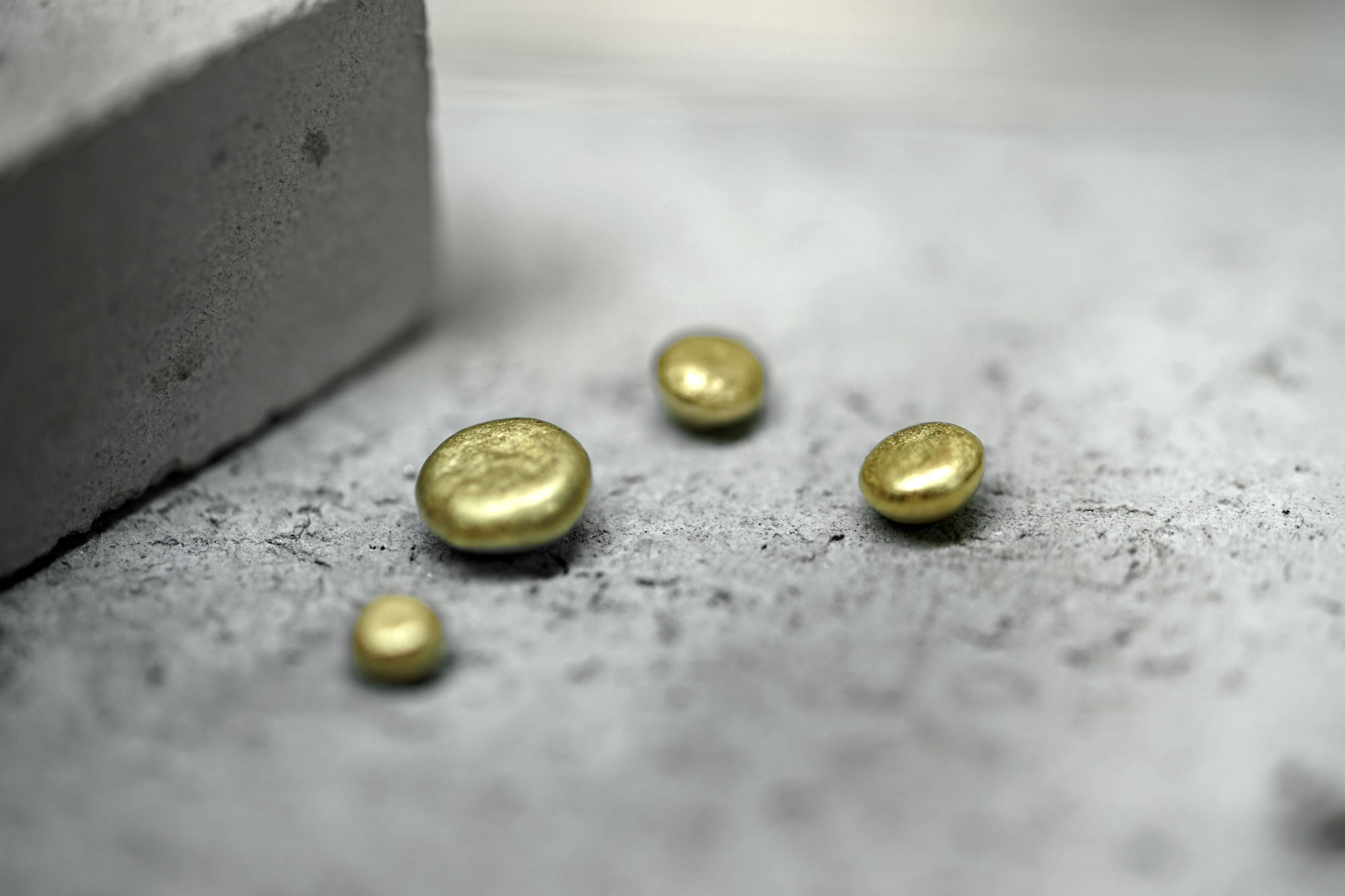 Four nuggets of solid gold to be made into bespoke engagement rings | Lena Cohen Fine Jewellery London