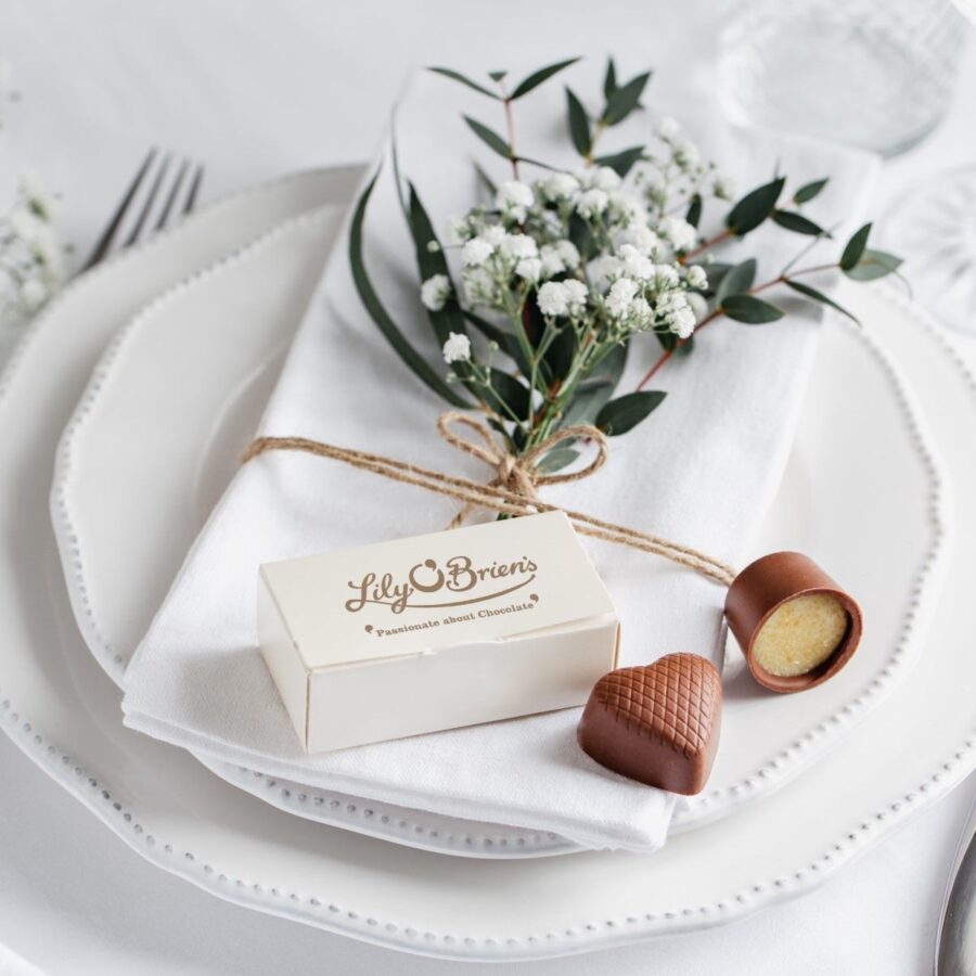 Wedding favours by Lily O'Briens chocolates