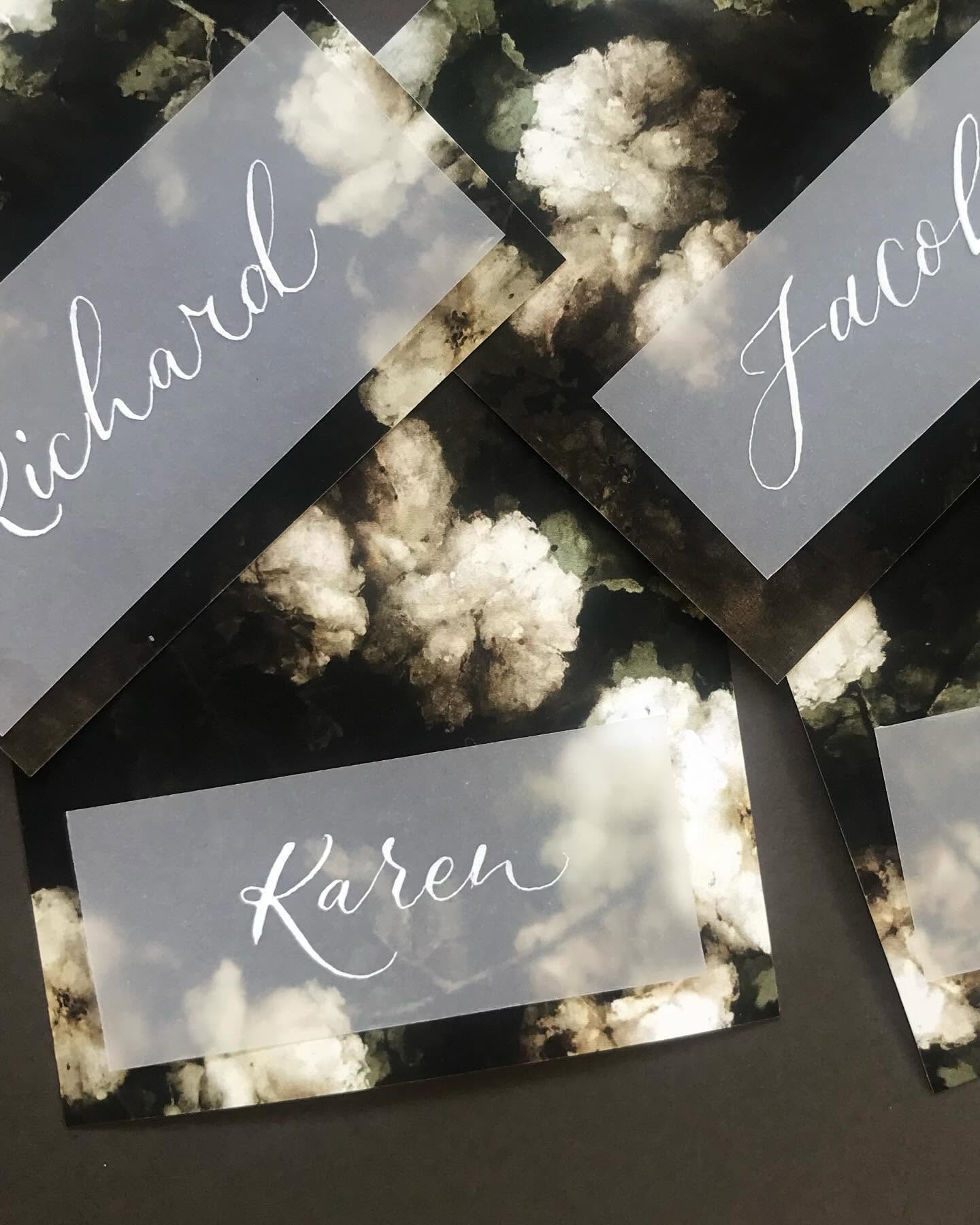 Personalised wedding place name cards | Fluid Calligraphy